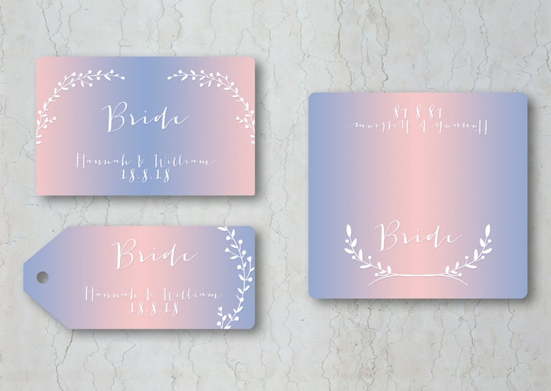Serenity /& Rose Quartz Place Cards
