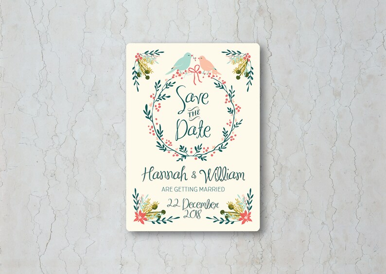 Save the Date Winter Garden Save the Date Wedding Etsy