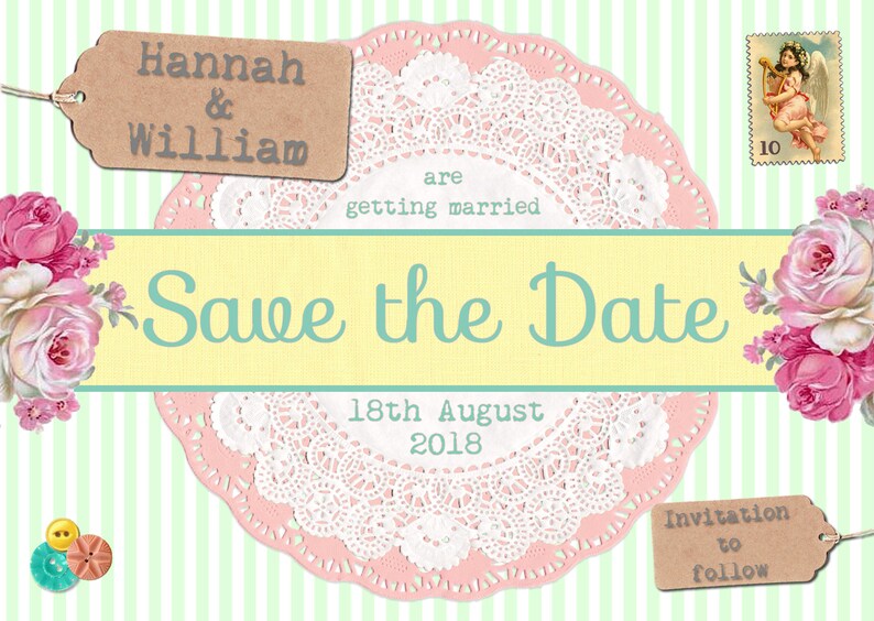 Save the Date Scrapbook Wedding Save the Date Card Wedding Etsy