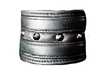 Rock-and-Roll Limited-edition leather cuff - black leather - burning man - unisex - festival
