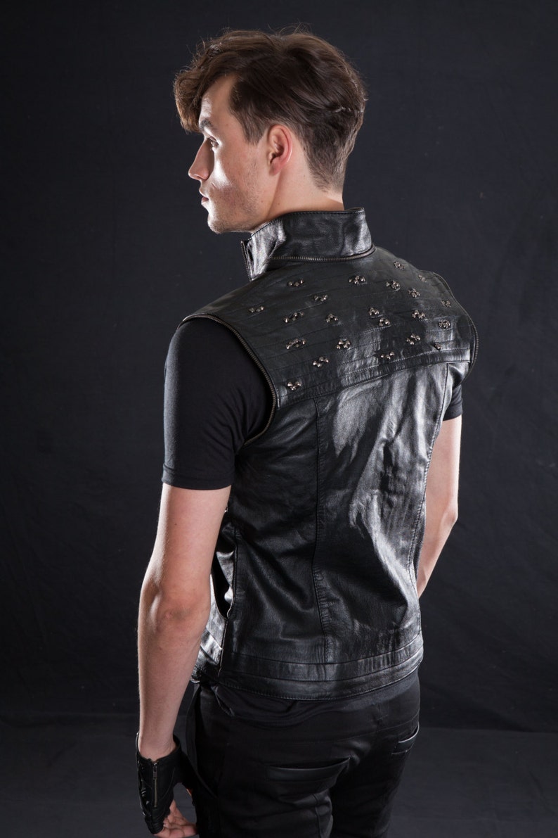 SHREDDED JACKET A Classic Menswear Leather Jacket With An Apocalyptic Twist, Black, Streetwear, Burnerwear, Festival Fashion image 6