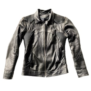 PARABOLA JACKET Mens Leather Jacket, Men's Leather Jacket Motorcycle Streetwear SMALL