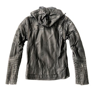 SHREDDED JACKET A Classic Menswear Leather Jacket With An Apocalyptic Twist, Black, Streetwear, Burnerwear, Festival Fashion image 2