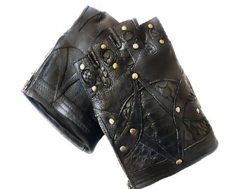 PARABOLA GLOVES - Leather Gloves, Biker, Motorcycle, Apocalyptic, High Fashion, Accessories | littleKINGDesigns