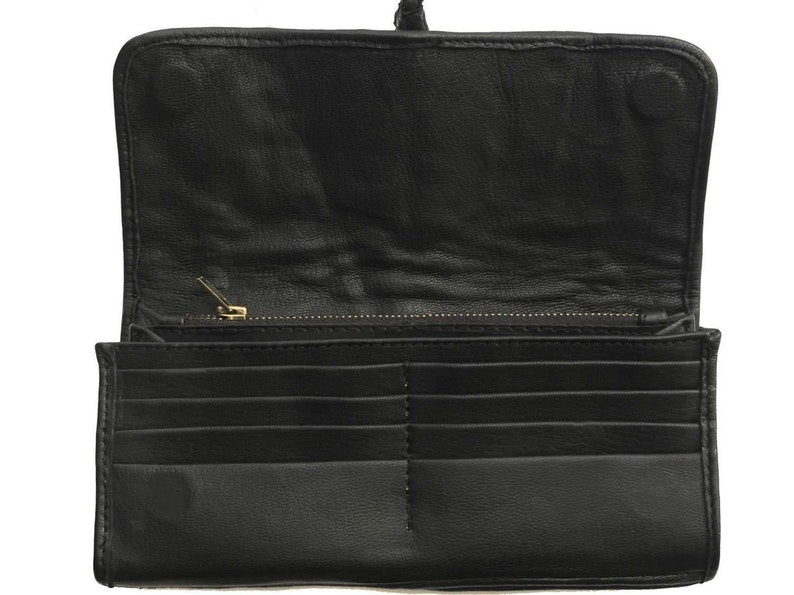 INDRA CLUTCH Black leather clutch with apocalyptic details, burning man, festival fashion image 2