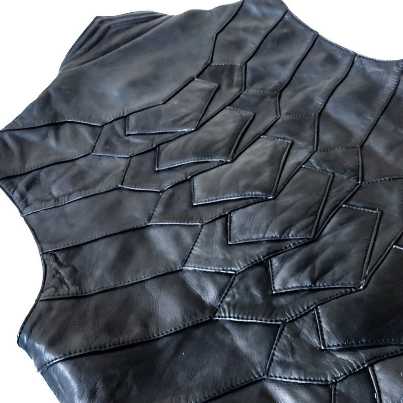 AMPHIBIAN VEST Men's Leather Vest, Riding Vest, Grunge, Apocalyptic, Brown and Black by littleKING Designs image 6