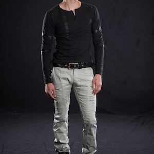 GRUNGE PANTS with Cotton stretch twill and Leather engineered knees image 1