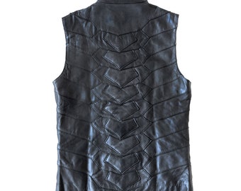 AMPHIBIAN VEST | Men's Leather Vest, Riding Vest, Grunge, Apocalyptic, Brown and Black by littleKING Designs