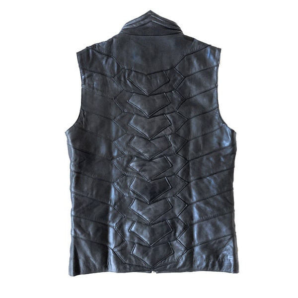 AMPHIBIAN VEST | Men's Leather Vest, Riding Vest, Grunge, Apocalyptic, Brown and Black by littleKING Designs