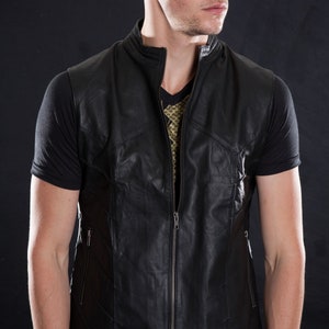 AMPHIBIAN VEST Men's Leather Vest, Riding Vest, Grunge, Apocalyptic, Brown and Black by littleKING Designs image 5