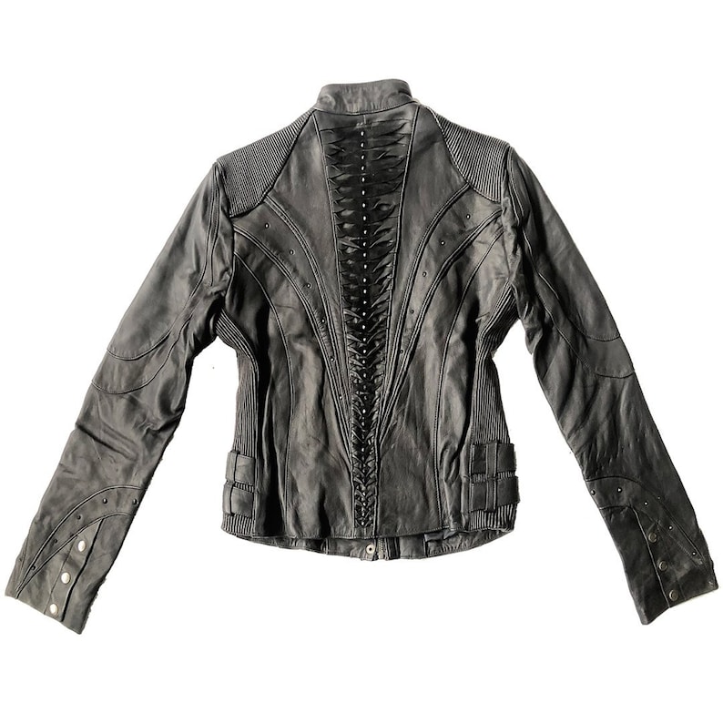 MAHARAH JACKET Women's black leather jacket, streetwear, motowear image 2