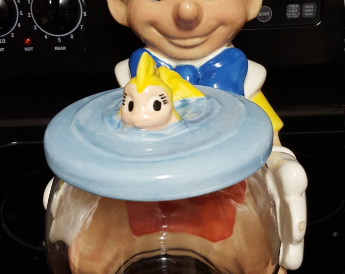 Older Pinocchio Holding His Fish Bowl Cookie Jar Etsy