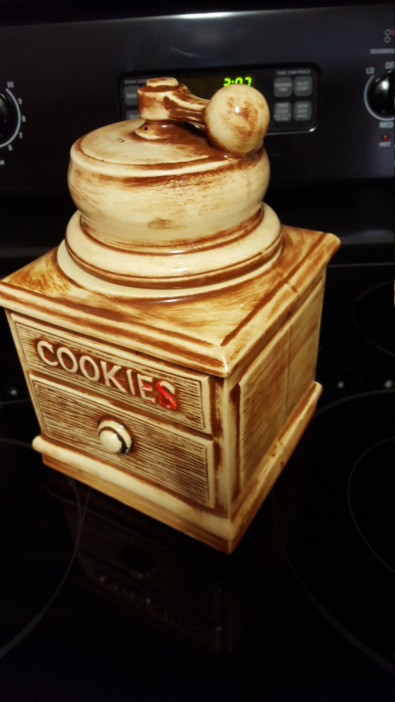 Mccoy Coffee Grinder Cookie Jar Etsy