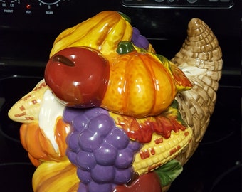 Basket Of Thanksgiving Fruits Cookie Jar, By Home Accents