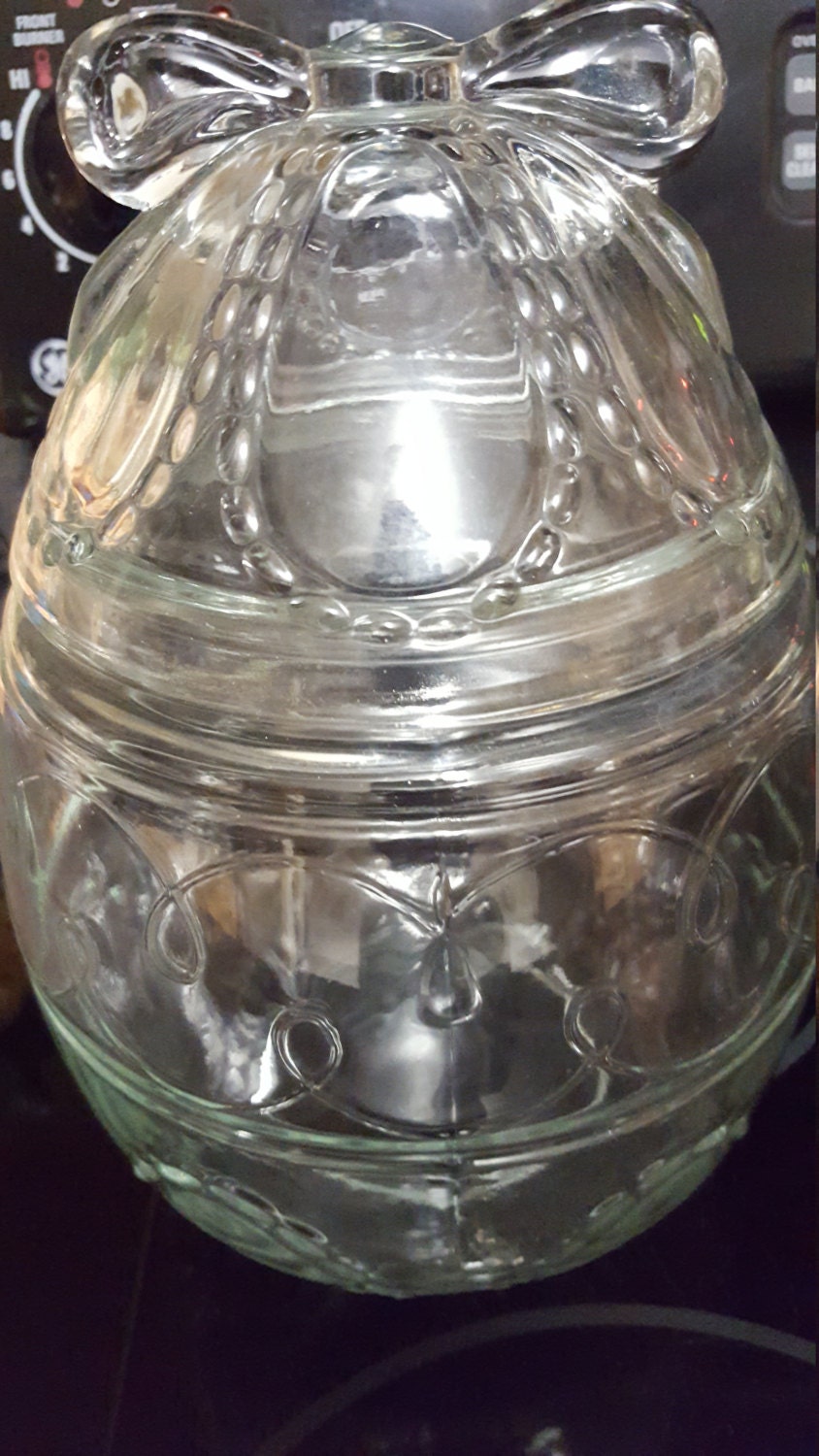 Clear Glass Cookie Jar With A Design Etsy UK