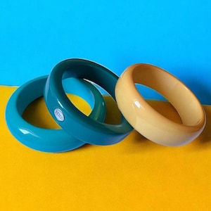 3pcs Vintage Lucite Bangle, Convolut retro Lucite bangles, Retro Funky Acrylic Bracelet, handmade Boho Mid-Century Bangle Fashion Jewelry