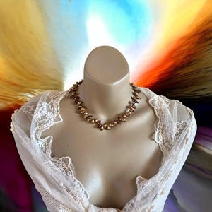 バロックパールネックレス 925 シルバー留め 天然淡水パールネックレス、イレギュラーバロックチョーカーネックレス、ヴィンテージパールネックレス