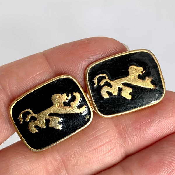 Peugeot 1950 - Antique Vintage Cufflinks Manchetlinks Gold-plated Cufflinks 50-er, Peugeot Manchette, Auto Cuff 50-er