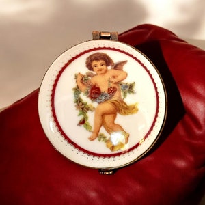 Portagioie, portapillole vintage, piccola scatola di ricordi, scatola di ceramica, piccola scatola di ricordi retrò, piccola scatola di gioielli in porcellana, latta
