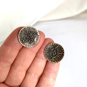 1950s Arts and Crafts Vintage Cufflinks Cufflinks Brass Manchette, Metal Jewelry for Him, Unusual Jewelry Man image 2