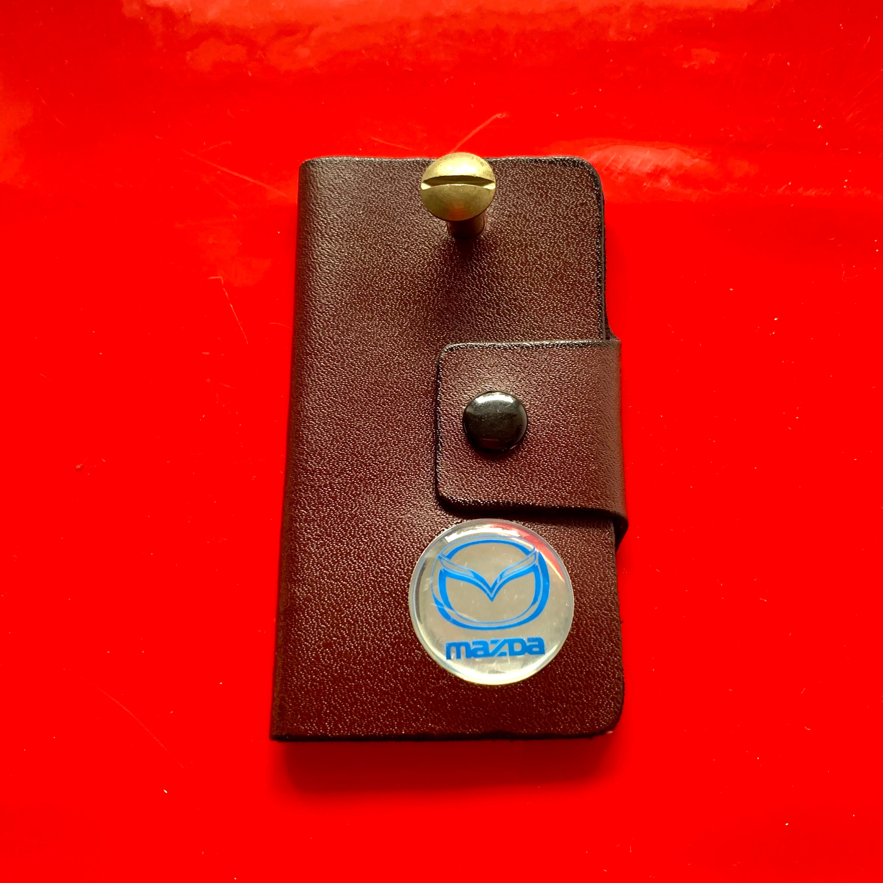 Mazda Key Case Leather - New With Vintage MAZDA Emblem, Key Bag
