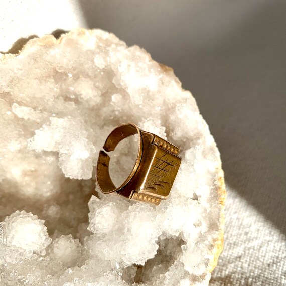 Bague vintage en laiton vers les annees 50 bague pour homme de grande taille. Il a ete fait a la main taille de bague en laiton massif de Big Man reglable