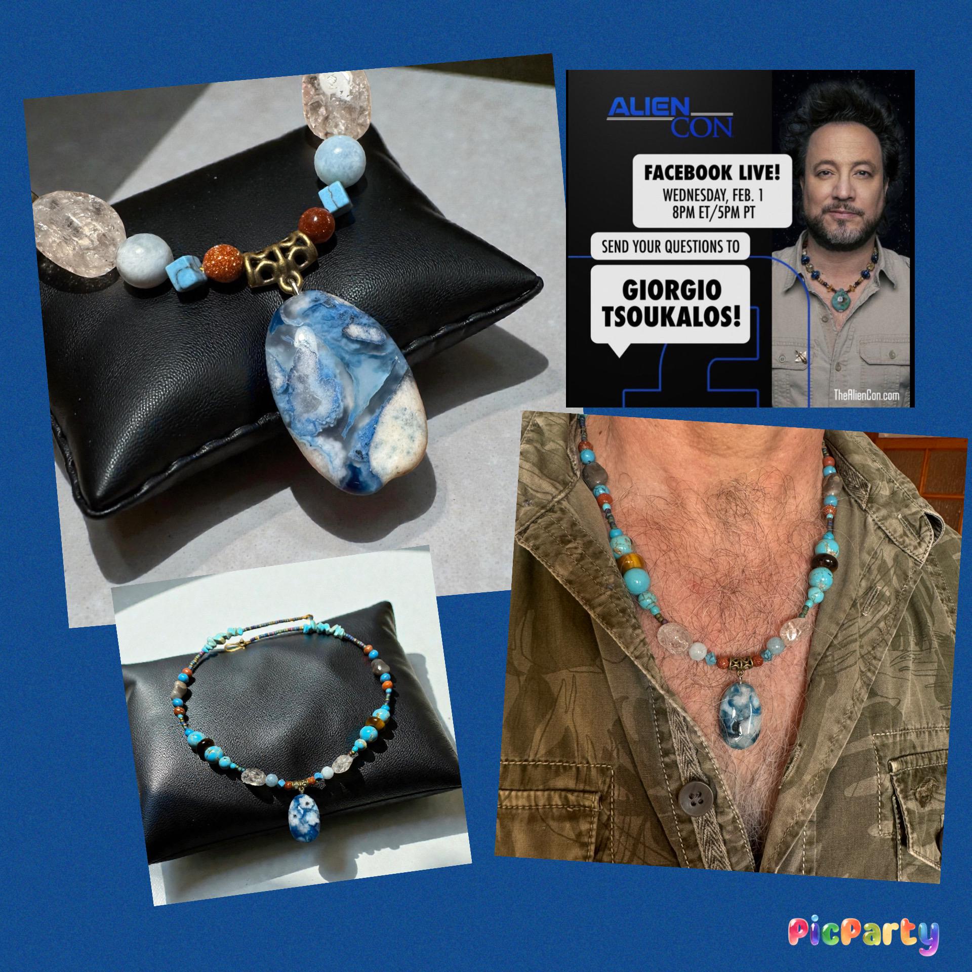 Blue Planet Giorgio Style Outer Space Necklace Unisex UFO Necklace