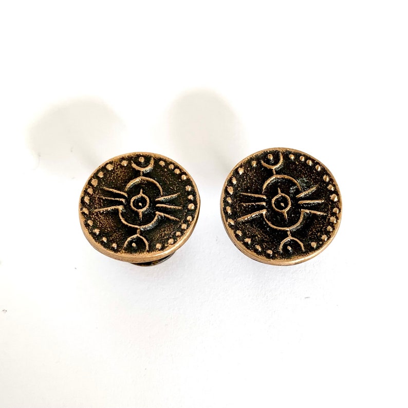 1950s Arts and Crafts Vintage Cufflinks Cufflinks Brass Manchette, Metal Jewelry for Him, Unusual Jewelry Man image 8