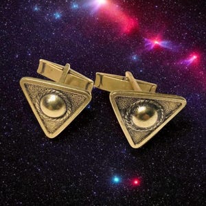 UFO cufflinks cufflinks brass alien style cufflinks, vintage cufflinks made of brass polished to a shine, UFO spaceship