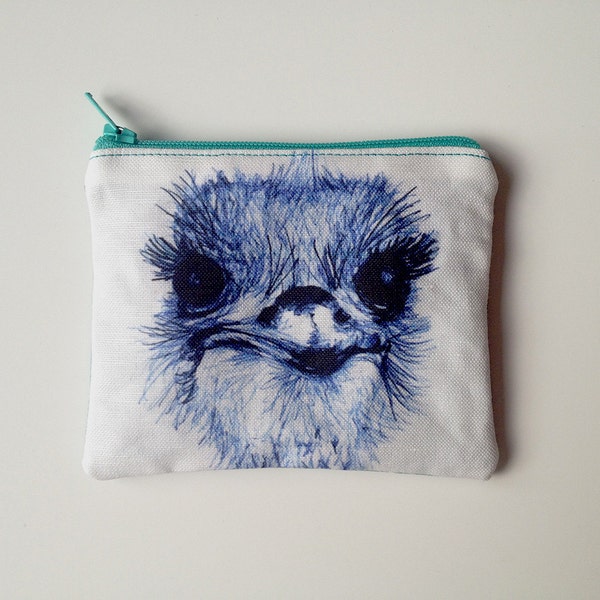 Emu linen coin purse