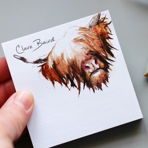 STICKY NOTES Highland Cow | Cute Animal | Stick-it Pads | Take Notes | Scottish Gifts | 100 sheets | Organisers  | memos | reminder pads |