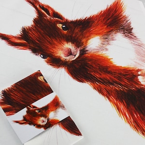 TEA TOWEL Cheeky Red Squirrel Dish Towel | squirrel | Chef gift | Kitchenware  | British Wildlife | Scottish Animals | Woodland Wildlife