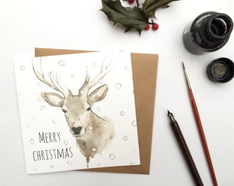 CHRISTMAS CARD Highland Stag | Scottish Christmas Card | Deer Christmas Greetings Card
