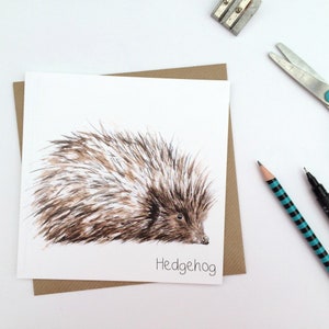 KARTE | Igel Karte | Niedliche Tier Karte | Aquarell von Clare Baird | Britische Wildtiere | Waldland inspiriert | Liebe Igel