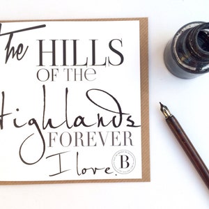 CARTE ÉCOSSAISE Robert Burns Les collines des Highlands forever i love, - Highlands écossais - Carte vierge