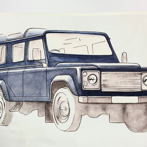 TOALHA DE CHÁ Landrover | Defensor Landrover da Marinha | Carros fora de estrada | Adoro carros clássicos