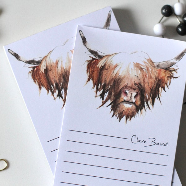 2 MAGNETIC NOTEPAD Highland Cow Memo Pads | Twin Pack  |Twice as handy | Organising Gift | Scottish Wildlife | Luxury Stationery | Planner