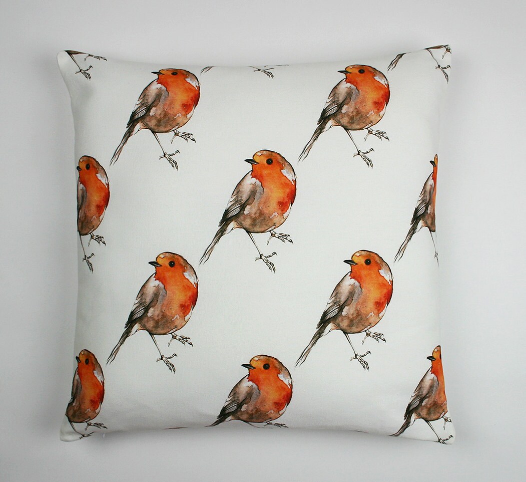Robin Cushion NEW Double Sided British Bird Cushion Cover Etsy Canada