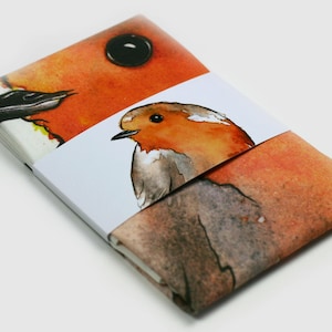TEA TOWEL Robin Red Breast | Christmas Robin Dish Towel |  British Birds | Kitchenware | Stocking Fillers | Bakers Gift | Housewarming Gift