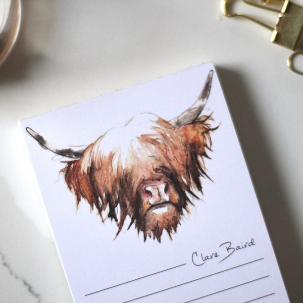 MAGNETIC NOTEPAD Highland Cow | Memo pad | Organising Gifts | Scottish Wildlife | Luxury Memo Pads | Stocking Filler | Christmas Stationery