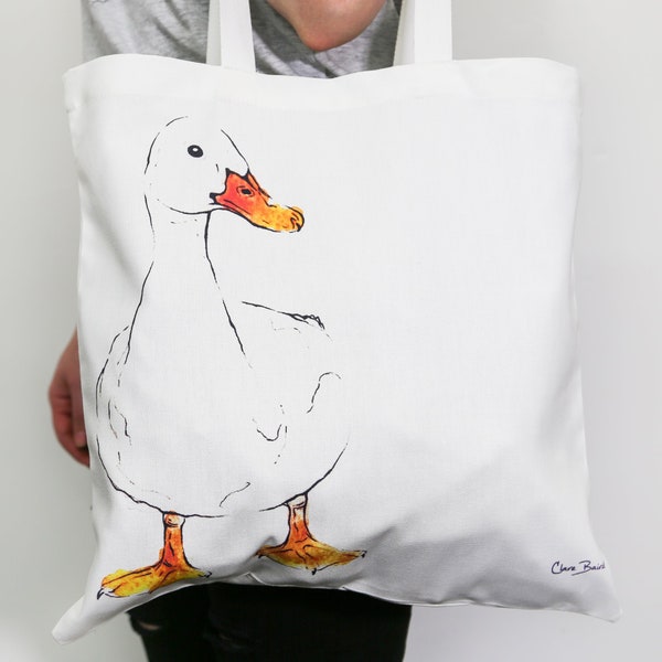 TOTE BAG Drake Duck | Cotton Canvas | Fun, Eco-Friendly & Practical | Fashion Statement | Sturdy | Eye Catching | Handy | Versatile