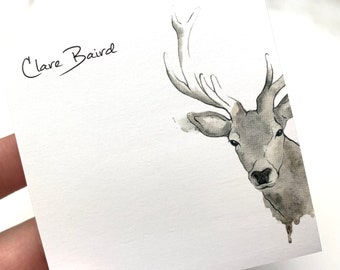 STICKY NOTEPADS | Scottish Highland Stag | Cute stationery | Stocking Filler | Ideal for School, Uni, Office | 100 sheets | Christmas Labels