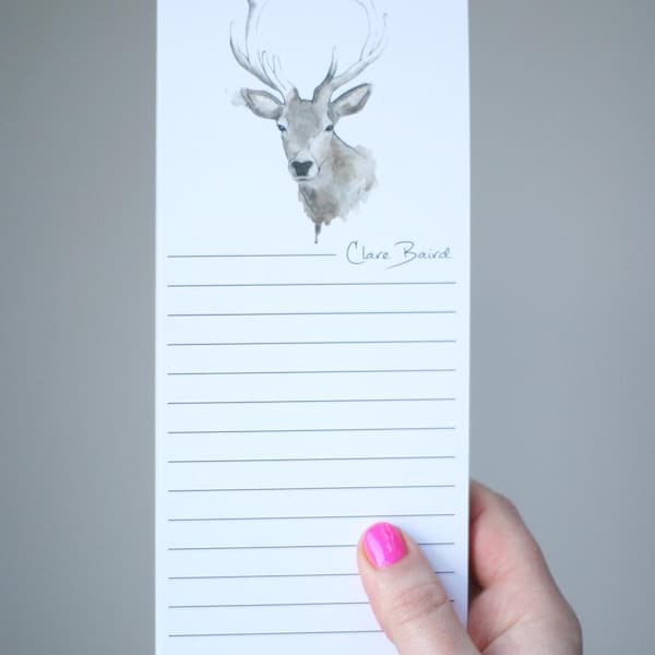 MAGNETIC NOTE PAD | Highland Stag Notepad | Highlands | Gifts for Home | Scottish Themed | Quality Stationary | Shopping | Stationary Gift