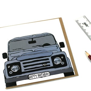 GEBURTSTAGSKARTE Landrover Defender | Landy 4x4| Landy Liebhaber | Oldtimer | Landrover Liebhaber | Country Cars |Kultige Autos