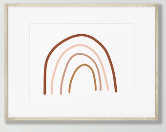 Stampa artistica con linee sottili arcobaleno, stampa per cameretta bambini, arte astratta, arte murale scandinava, poster, stampa artistica minimalista da parete