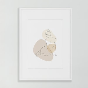 Woman Silhouette Print – Abstract Line Art – Feminine Printable Wall Decor