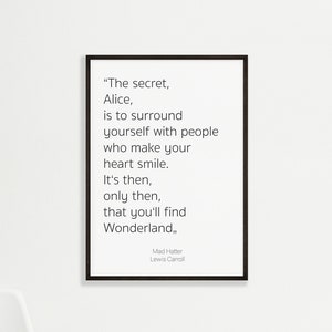 Alice In Wonderland Quote Print: Mad Hatter Secret Poem (Digital Download)