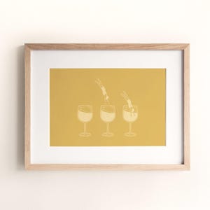 Man Diving Into Wineglass · Funny Wine Art Print · Minimalist Bar Decor · Digital Art Download