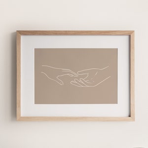 Holding Hands Line Art Print – Minimalist Couple Wall Art – Digital Download