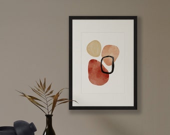 Boho Abstract Shapes Print, Boho Abstract Art, Earth Tone Art, Minimalist Printable Wall Art, Boho Decor, Modern Art Print, Neutral Wall Art